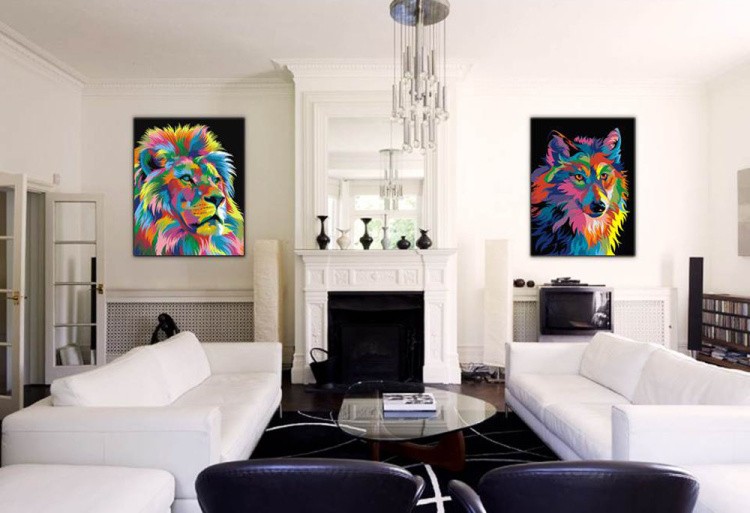 Картина по номерам «Королевский радужный лев» — картинка 3