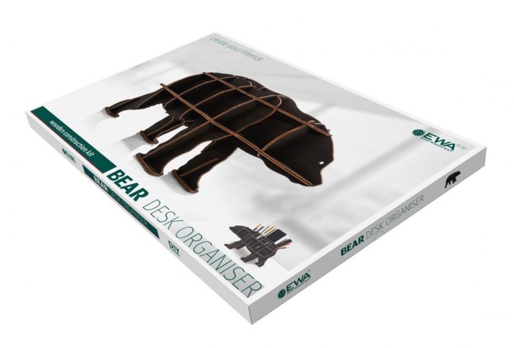 Конструктор из дерева «Настольный органайзер Медведь черный», Eco Wood Art — картинка 4