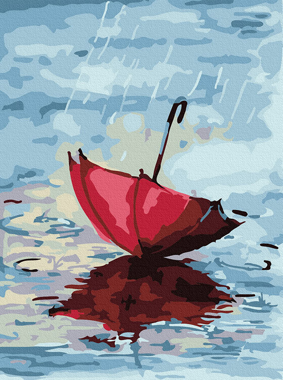 Картина по номерам «Красный зонтик»