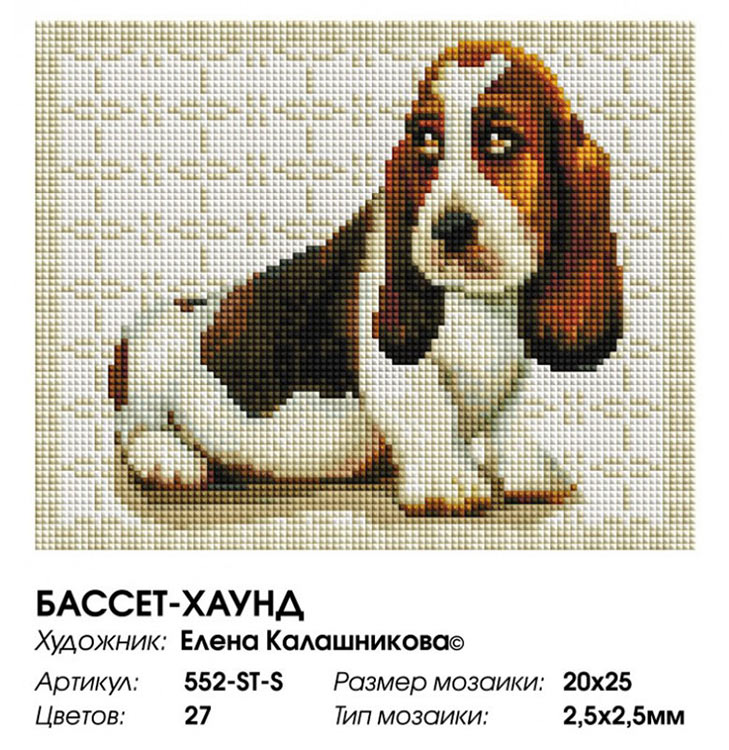 Алмазная вышивка «Бассет-хаунд» — картинка 2
