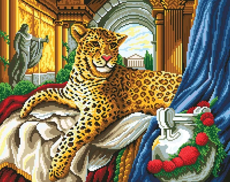 Алмазная вышивка «Римский леопард»