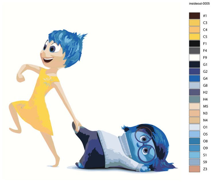 Картина по номерам «Головоломка 2: Радость и Печаль, мультики» — картинка 2