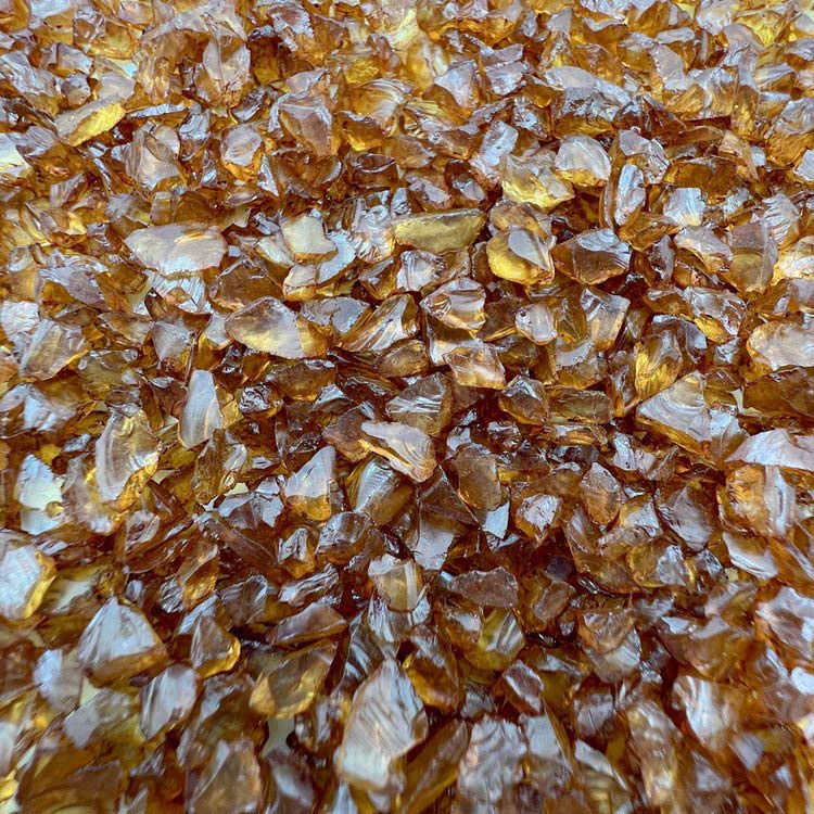 Стеклянная крошка янтарная, 100 г — картинка 2