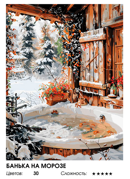 Картина по номерам «Банька на морозе» — картинка 2