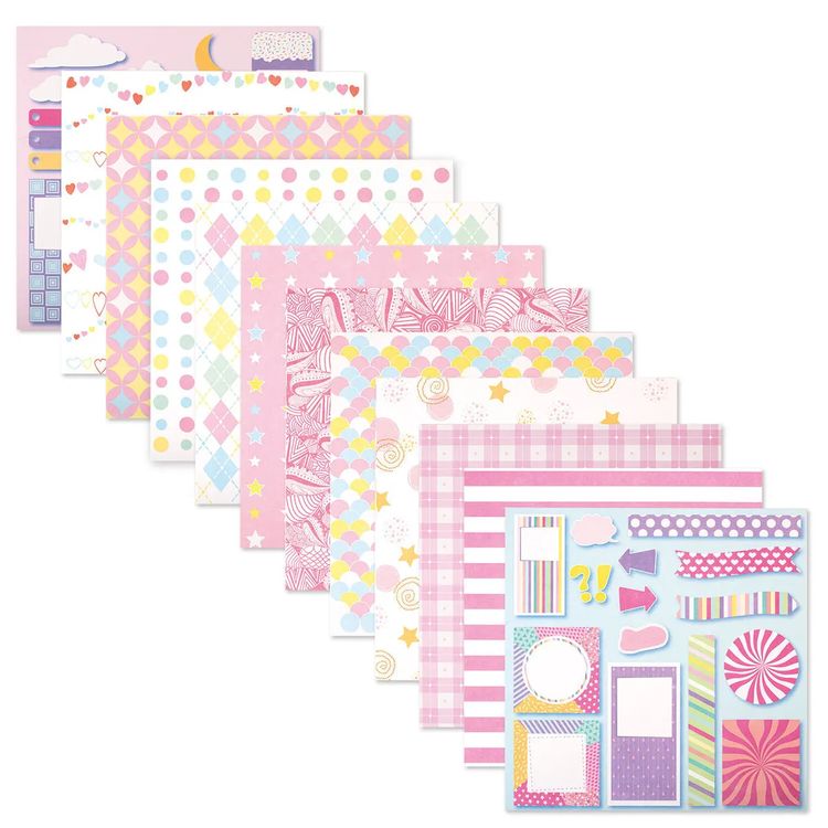 Бумага для скрапбукинга 30х30 см «Пастельные тона», 12 дизайнов — картинка 2