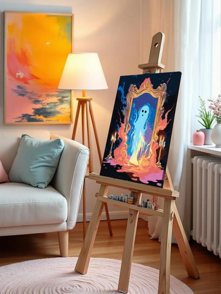 Картина по номерам «Ужасы: призрак в магическом зеркале» — картинка 9