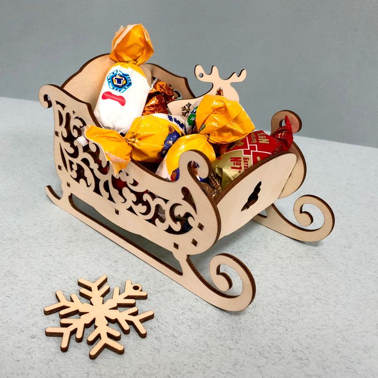 Набор деревянный для творчества «Новогодние Сани», Lemmo — картинка 4