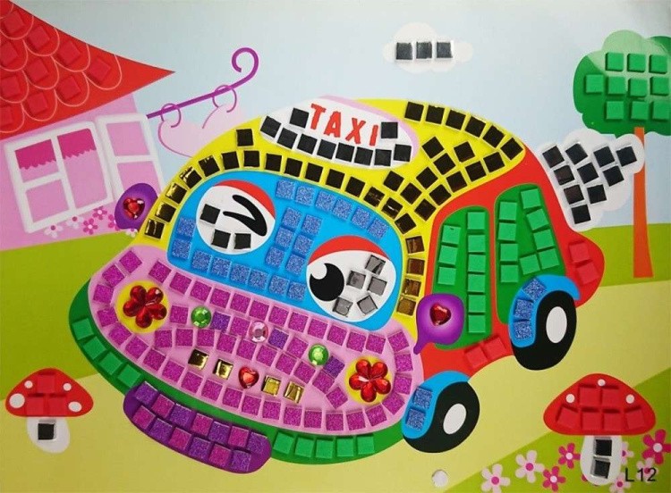 Мозаика из стикеров «Веселое такси»