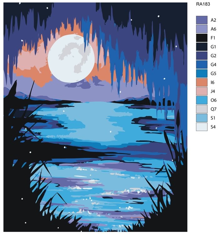 Картина по номерам «Лунная ночь» — картинка 2