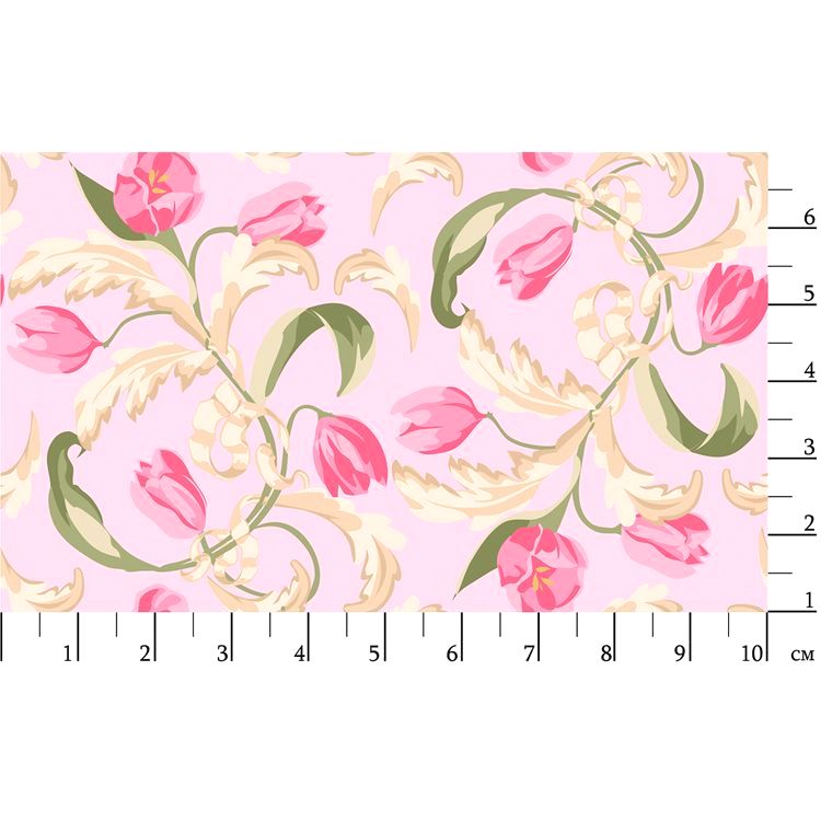 Ткань для пэчворка «ВЕСЕННИЙ ЭТЮД», 50x55 см, 146 г/м2, 100% хлопок, цвет: ВЭ-12 розовый, принт, Peppy — картинка 2