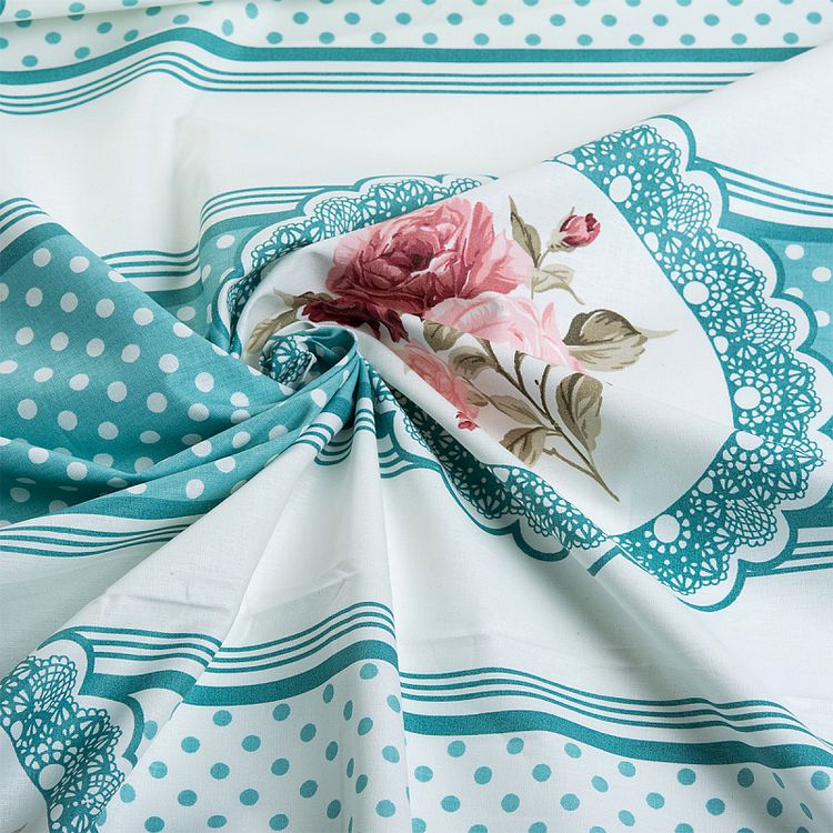 Ткань ранфорс Розовые мечты, 100% хлопок, 3 м, ширина 240 см, цвет: мята, Wella Home — картинка 2