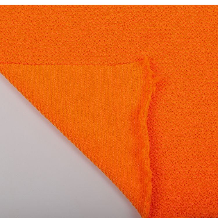 Ткань трикотажная Бифлекс жатка, 3 м, ширина 80 см, 490 г/м², цвет: 13 ярко-оранжевый, TBY — картинка 3