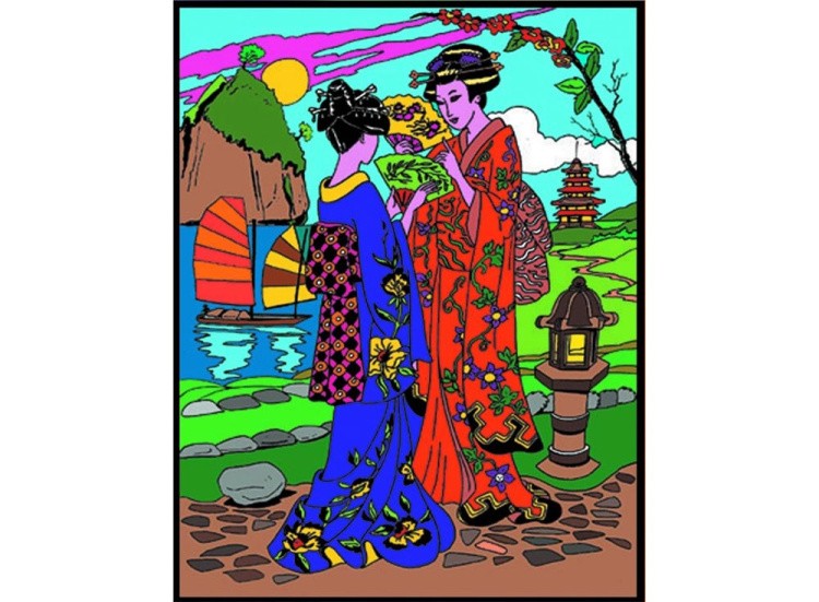 Папка-раскраска «Япония» + 10 маркеров — картинка 3