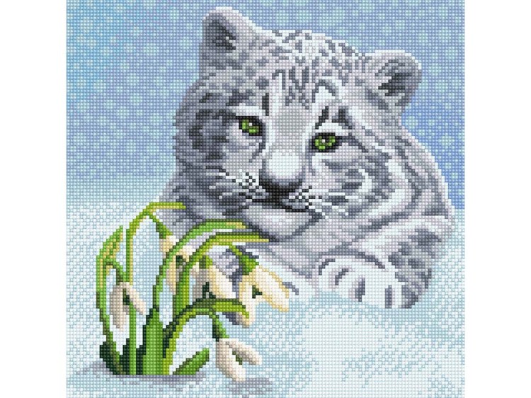 Алмазная вышивка «Снежный барс» — картинка 2