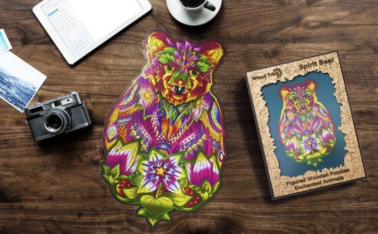 Деревянный пазл Wood Trick «Вдохновленный медведь» — картинка 3