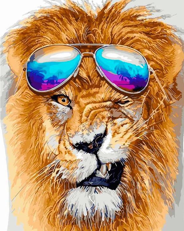 Картина по номерам «Модный лев»