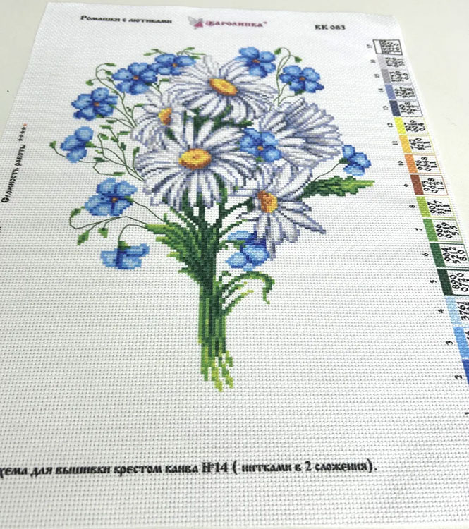 Рисунок на канве «Ромашки» — картинка 4
