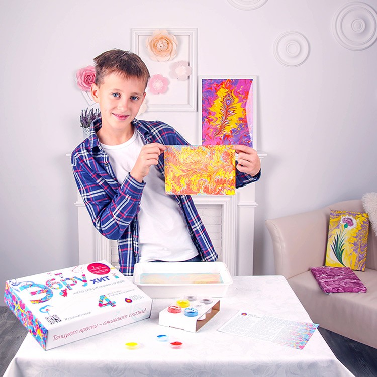 Набор для эбру «Хит» 4 цвета, Эбру-Профи — картинка 8