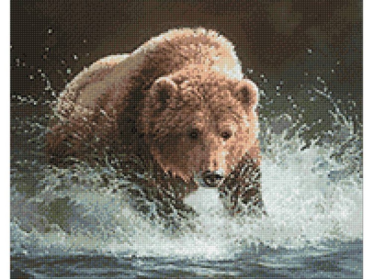 Алмазная вышивка «Медведь на рыбалке» — картинка 3