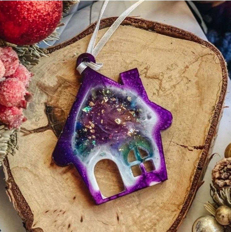 Елочная игрушка Домик №2 - Силиконовый молд, ResinArt — картинка 3