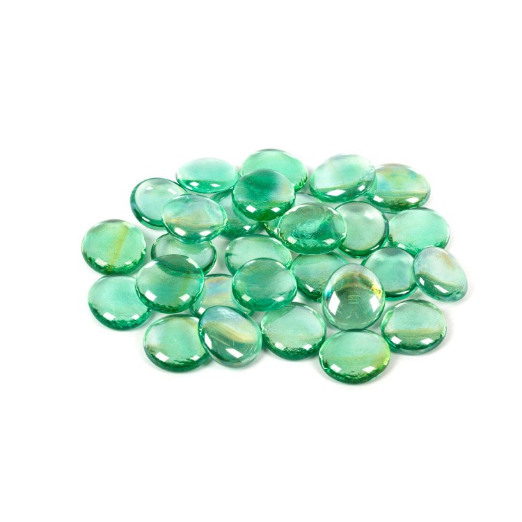 Стеклянные камни марблс №01 зеленые GLG-01/30, 30-33 мм, 340 г, Blumentag 