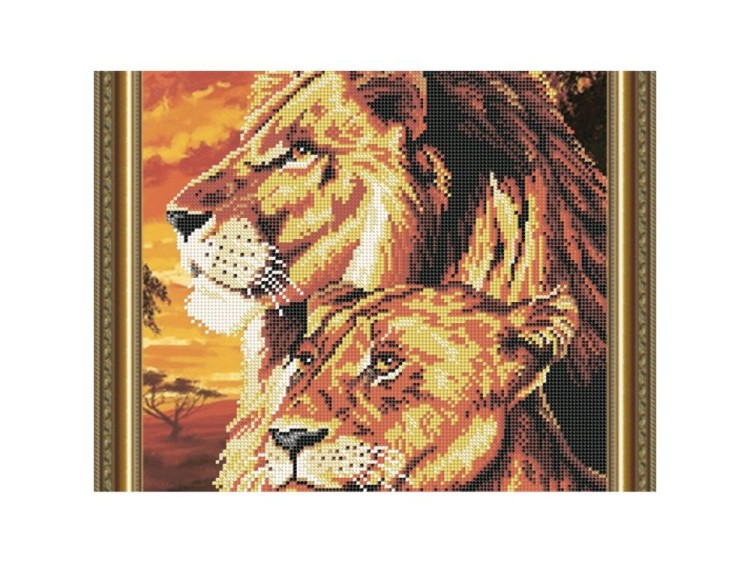 Рисунок на ткани «Львы»