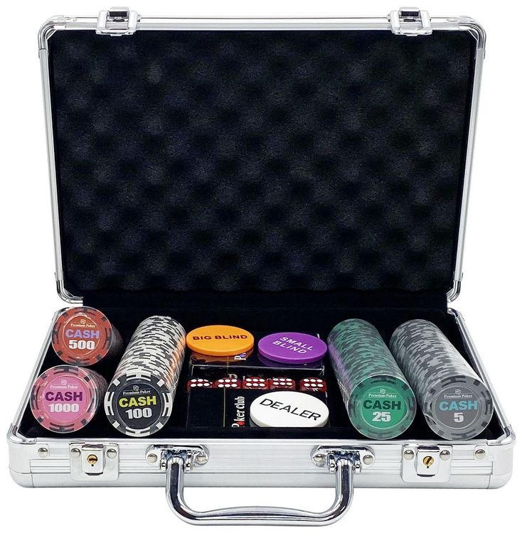Покерный набор CASH, 200 фишек c номиналом в чемодане — картинка 2