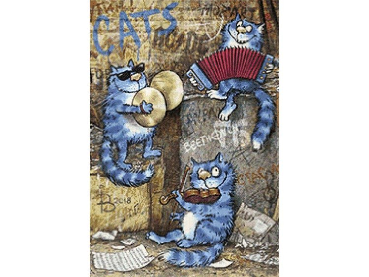 Алмазная вышивка «В джазе только котики» — картинка 2