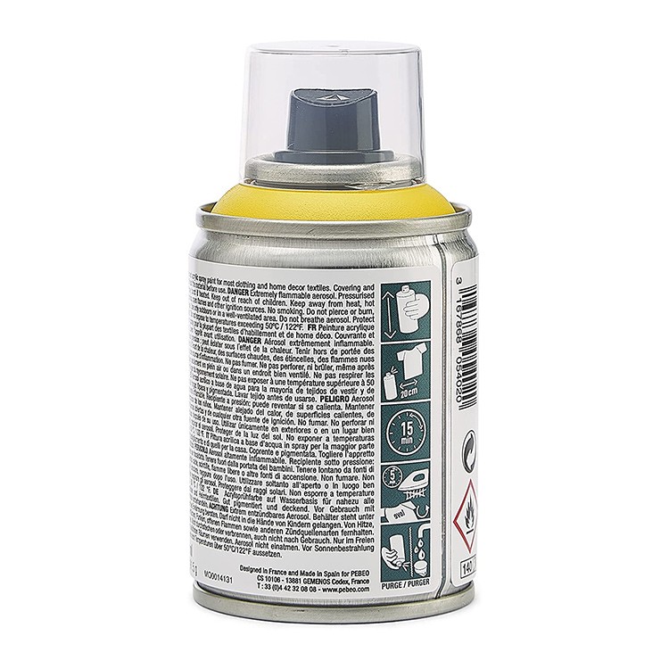 Краска для текстиля 7А Spray (аэрозоль), цвет: желтый, 100 мл, Pebeo — картинка 5