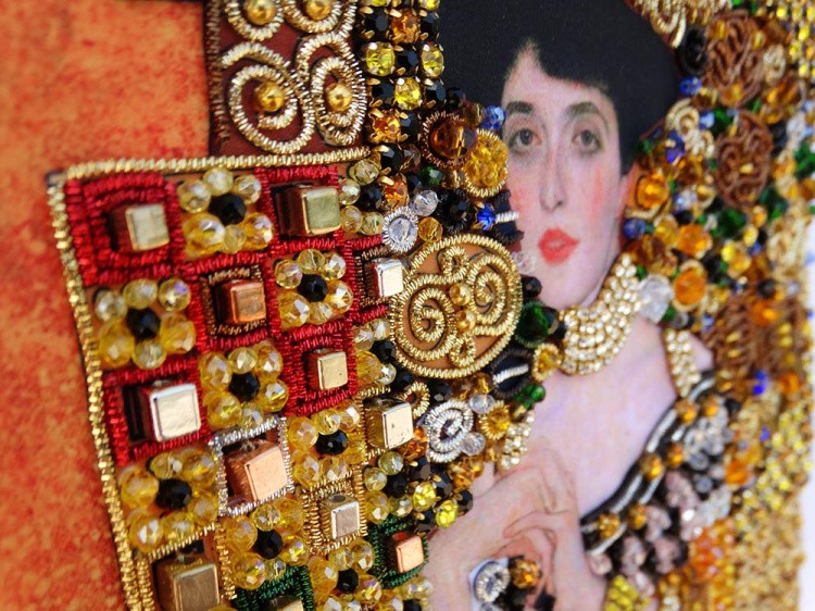 Набор для вышивания хрустальными камнями «Адель Блох-Бауэр» Густава Климта — картинка 3