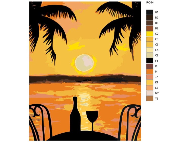 Картина по номерам «Романтический закат» — картинка 2