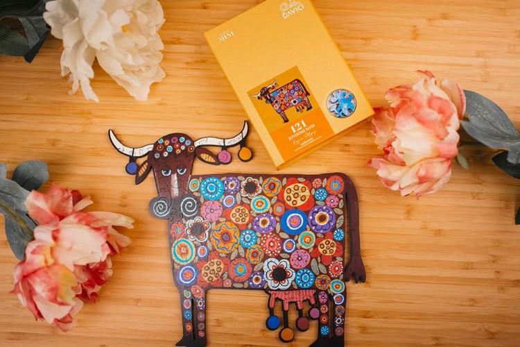 Деревянные пазлы DAVICI «Радужная корова» — картинка 5