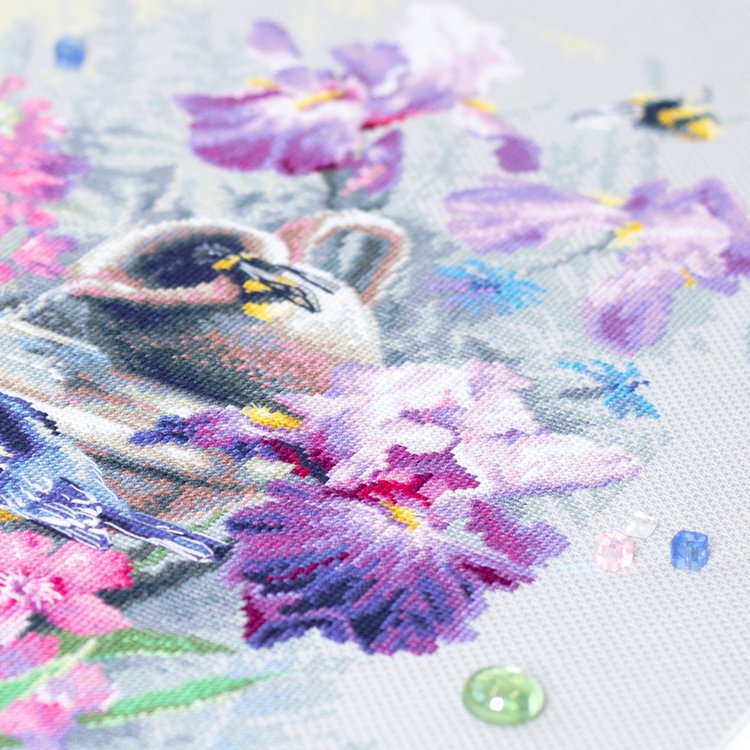 Набор для вышивания «Синицы у фонтана» — картинка 8