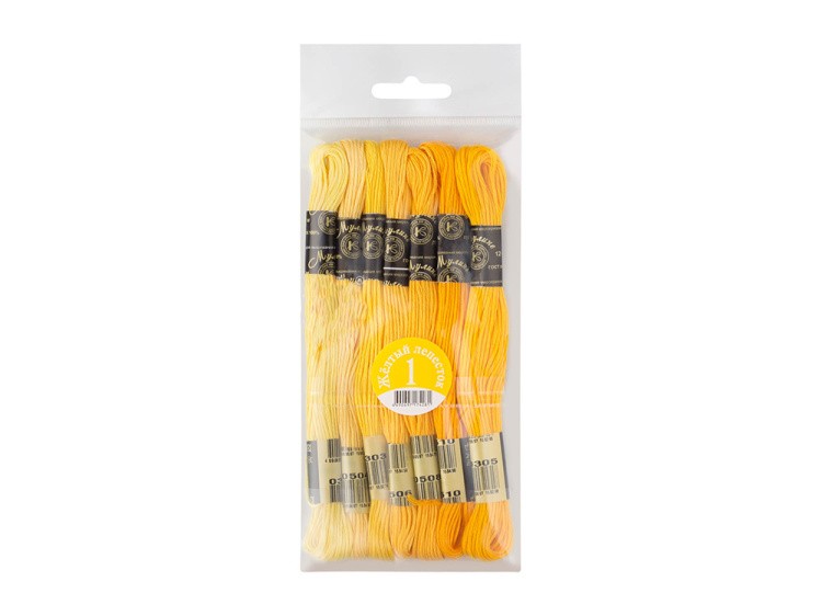 Набор ниток мулине «Цветик-семицветик» № 1, цвет: желтый лепесток, 10 м, 7 шт. — картинка 2
