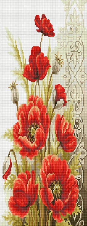 Алмазная вышивка «Панно. Горный мак» — картинка 2