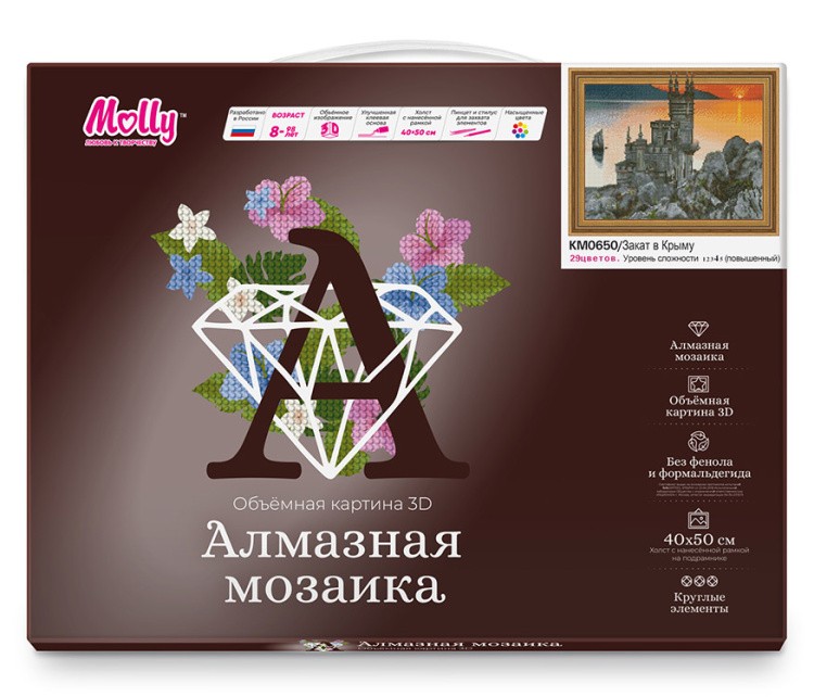 Алмазная вышивка 5D «Закат в Крыму» — картинка 2