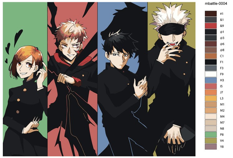 Картина по номерам «Аниме манга Магическая битва 40x50» — картинка 2