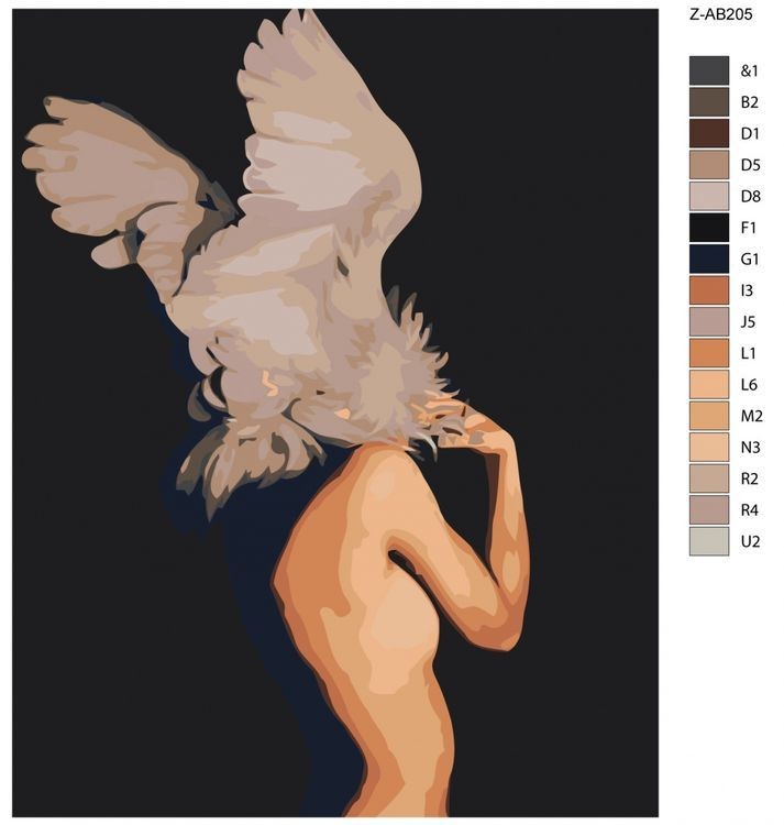 Картина по номерам «Девушка с крыльями» — картинка 2