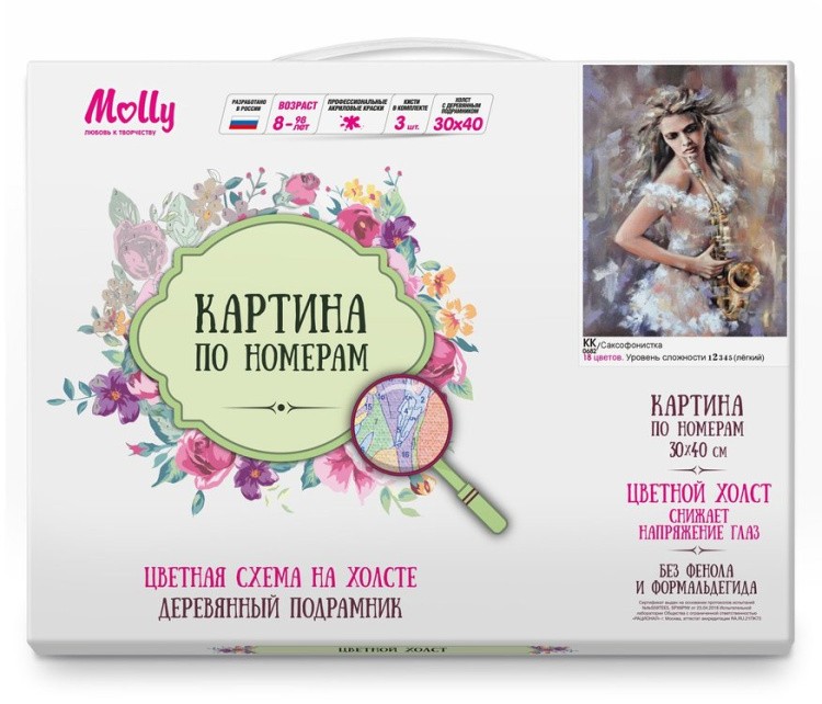 Картина по номерам «Саксофонистка» — картинка 2
