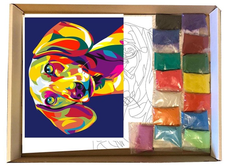 Картина цветным песком «Такса» — картинка 5