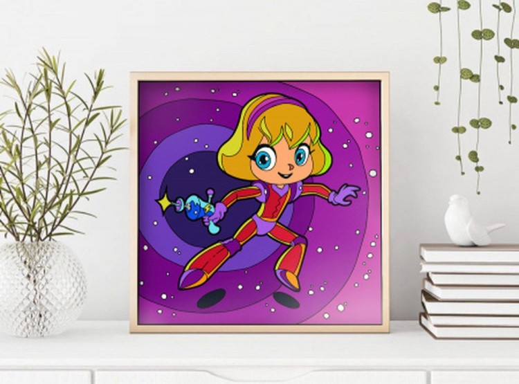 Картина по номерам «Космическая девочка» — картинка 6