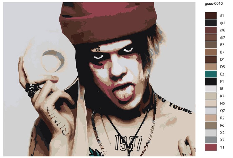 Картина по номерам «Рок и рэп музыкант Джизус DZHIZUS 9» — картинка 2