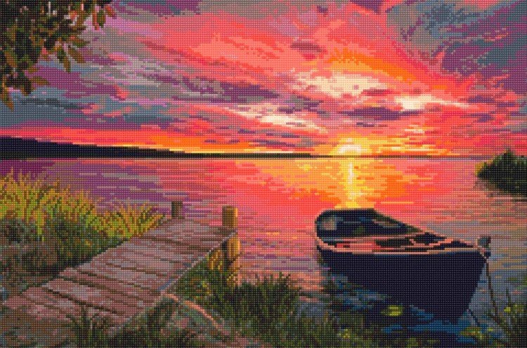 Алмазная вышивка «Вечерняя заря» — картинка 2