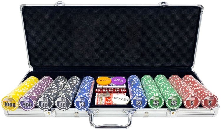 Покерный набор NUTS, 500 фишек, 11,5 г с номиналом в чемодане — картинка 2
