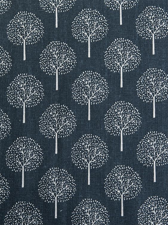 Ткань Лен, 140 г/м², 5 м x 150 см, цвет: серый, темно-синий, растительный принт, TBY — картинка 3