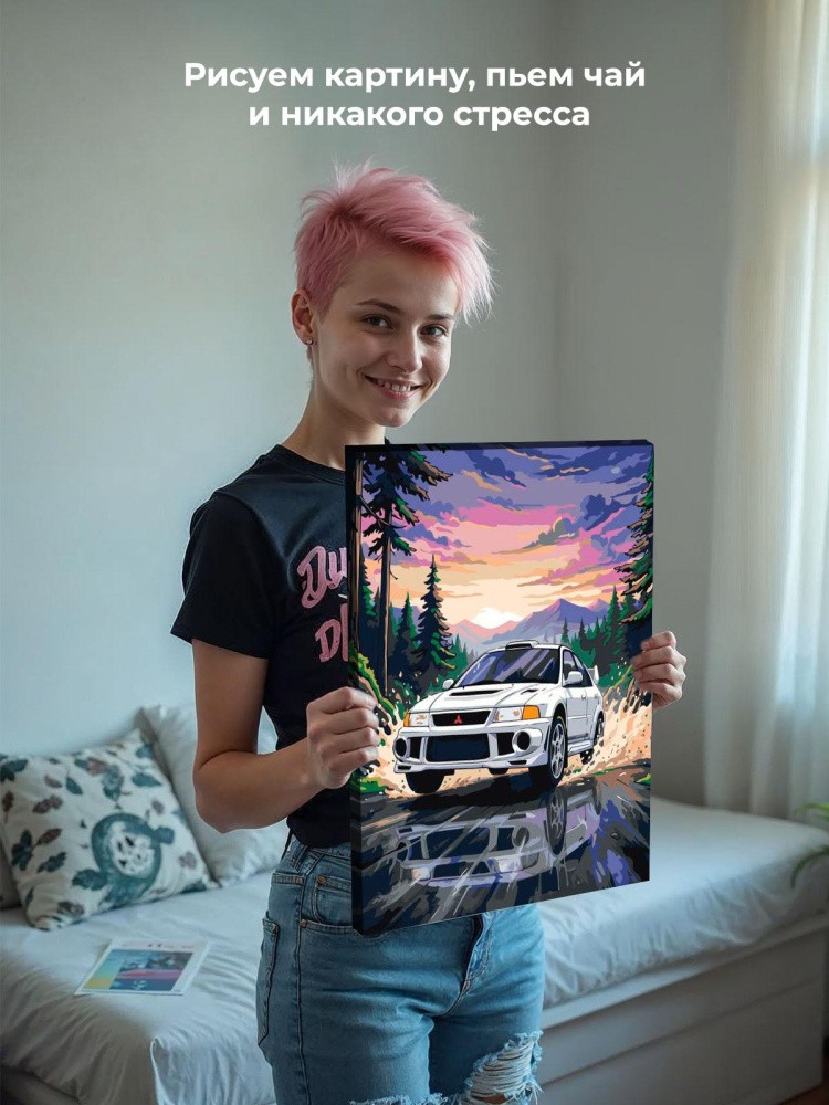 Картина по номерам Машина Mitsubishi Митсубиси лансер 6 — картинка 7