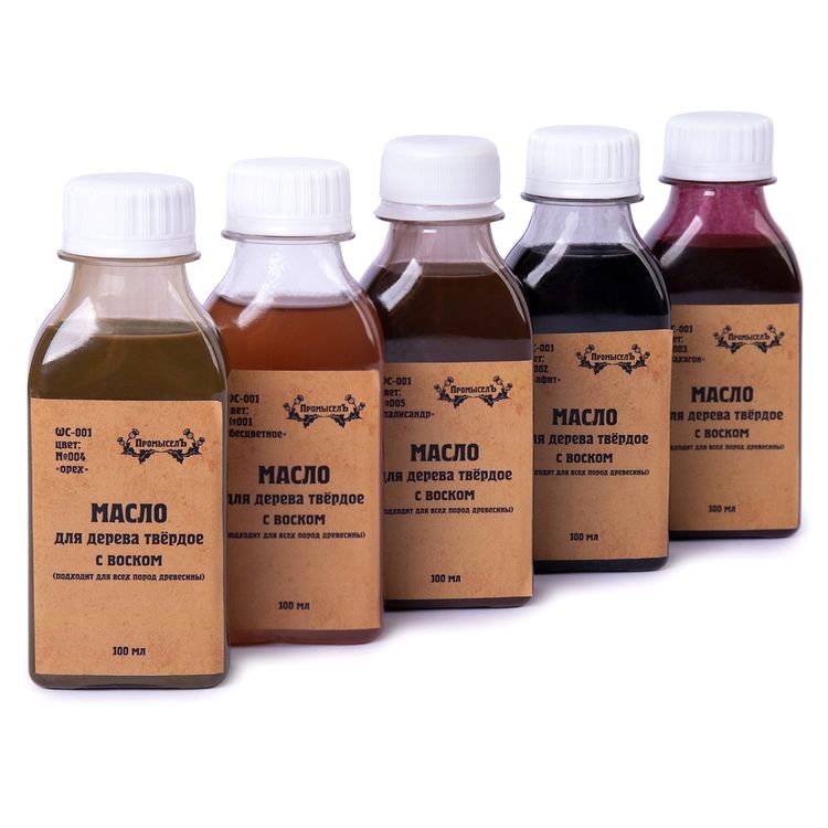 Масло для дерева твёрдое с воском, цвет: орех, 100 мл, Промысел — картинка 2