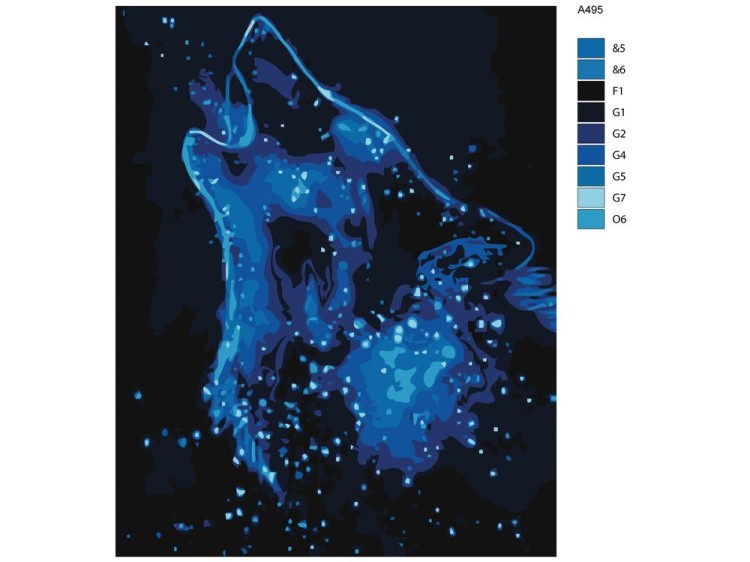 Картина по номерам «Неоновый волк» — картинка 2
