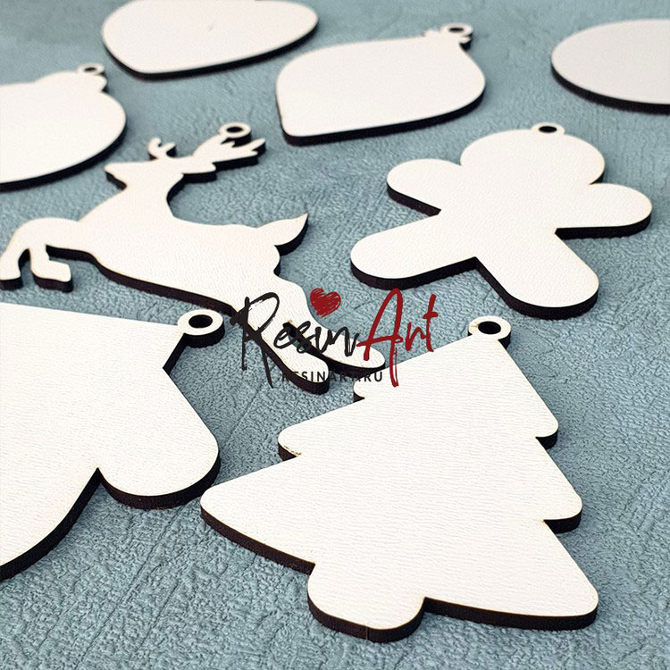 Набор заготовок елочных игрушек для творчества №2, 32 шт., ResinArt — картинка 3