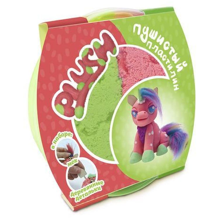Пушистый пластилин PLUSH, розовый зеленый — картинка 2